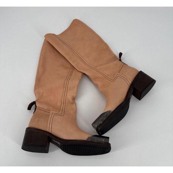 Free People Shoes - Free People We The Free Beau Tall Rider Boots Size 7 Metal Toe Leather New Read